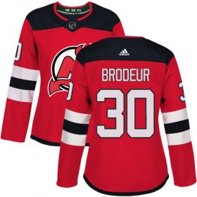 Wholesale Cheap Adidas Devils #30 Martin Brodeur Red Home Authentic Women\'s Stitched NHL Jersey
