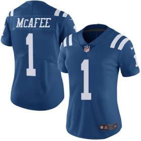 Wholesale Cheap Nike Colts #1 Pat McAfee Royal Blue Women\'s Stitched NFL Limited Rush Jersey