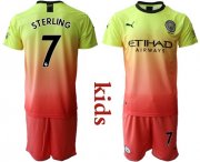 Wholesale Cheap Manchester City #7 Sterling Away Kid Soccer Club Jersey
