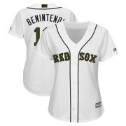 Wholesale Cheap Red Sox #16 Andrew Benintendi White 2018 Memorial Day Cool Base Women's Stitched MLB Jersey