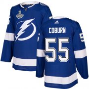 Cheap Adidas Lightning #55 Braydon Coburn Blue Home Authentic Youth 2020 Stanley Cup Champions Stitched NHL Jersey