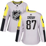 Wholesale Cheap Adidas Penguins #87 Sidney Crosby Gray 2018 All-Star Metro Division Authentic Women's Stitched NHL Jersey