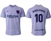 Wholesale Cheap Men 2021-2022 Club Barcelona away aaa version purple 10 Soccer Jersey