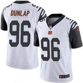 Wholesale Cheap Nike Bengals #96 Carlos Dunlap White Men\'s Stitched NFL Limited Rush Jersey