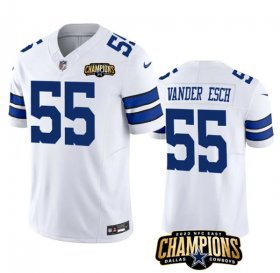 Cheap Men\'s Dallas Cowboys #55 Leighton Vander Esch White 2023 F.U.S.E. NFC East Champions Patch Football Stitched Jersey
