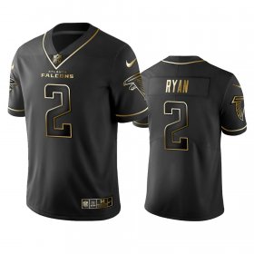 Wholesale Cheap Falcons #2 Matt Ryan Men\'s Stitched NFL Vapor Untouchable Limited Black Golden Jersey
