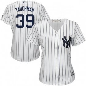 Wholesale Cheap Yankees #39 Mike Tauchman White Strip Home Women\'s Stitched MLB Jersey