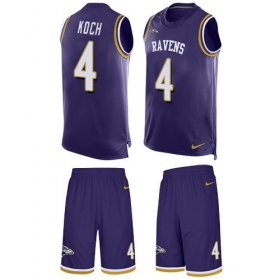 Wholesale Cheap Nike Ravens #4 Sam Koch Purple Team Color Men\'s Stitched NFL Limited Tank Top Suit Jersey