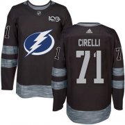 Cheap Adidas Lightning #71 Anthony Cirelli Black 1917-2017 100th Anniversary Stitched NHL Jersey