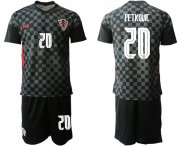 Wholesale Cheap Men 2020-2021 European Cup Croatia away black 20 Nike Soccer Jersey