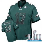 Wholesale Cheap Nike Eagles #17 Alshon Jeffery Midnight Green Team Color Super Bowl LII Men's Stitched NFL Elite Drift Fashion Jersey