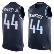 Wholesale Cheap Nike Titans #44 Vic Beasley Jr Navy Blue Team Color Men's Stitched NFL Limited Tank Top Jersey