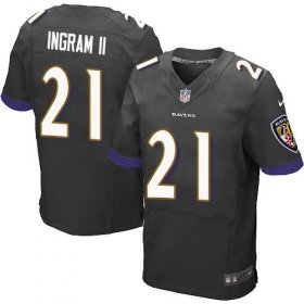 Wholesale Cheap Nike Ravens #21 Mark Ingram II Black Alternate Men\'s Stitched NFL New Elite Jersey