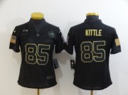 Wholesale Cheap Women's San Francisco 49ers #85 George Kittle Black 2020 Salute To Service Stitched NFL Nike Limited Jersey