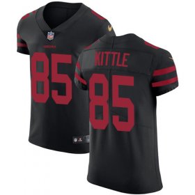 Wholesale Cheap Nike 49ers #85 George Kittle Black Alternate Men\'s Stitched NFL Vapor Untouchable Elite Jersey
