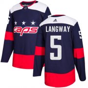 Wholesale Cheap Adidas Capitals #5 Rod Langway Navy Authentic 2018 Stadium Series Stitched NHL Jersey