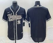 Cheap Men's New York Yankees Blank Black Cool Base Stitched Baseball Jersey