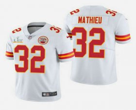 Wholesale Cheap Men\'s Kansas City Chiefs #32 Tyrann Mathieu White 2021 Super Bowl LV Vapor Untouchable Stitched Nike Limited NFL Jersey