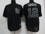 Wholesale Cheap Yankees #12 Wade Boggs Black Fashion Stitched MLB Jersey