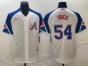 Cheap Men's Atlanta Braves #54 Max Fried White 2023 City Connect Cool Base Stitched Jersey