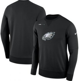 Wholesale Cheap Men\'s Philadelphia Eagles Nike Black Sideline Team Logo Performance Sweatshirt