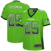 Wholesale Cheap Nike Seahawks #25 Richard Sherman Green Women's Stitched NFL Elite Drift Fashion Jersey