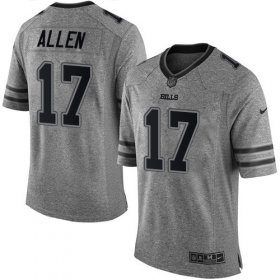 Wholesale Cheap Nike Bills #17 Josh Allen Gray Men\'s Stitched NFL Limited Gridiron Gray Jersey