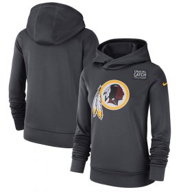 Wholesale Cheap NFL Women\'s Washington Redskins Nike Anthracite Crucial Catch Performance Pullover Hoodie