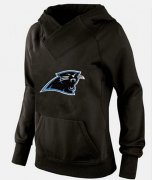 Wholesale Cheap Women's Carolina Panthers Logo Pullover Hoodie Black