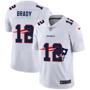 Wholesale Cheap New England Patriots #12 Tom Brady White Men's Nike Team Logo Dual Overlap Limited NFL Jersey
