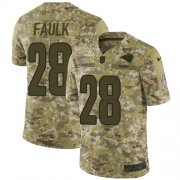 Wholesale Cheap Nike Rams #28 Marshall Faulk Camo Men's Stitched NFL Limited 2018 Salute To Service Jersey