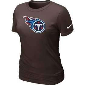 Wholesale Cheap Women\'s Nike Tennessee Titans Logo NFL T-Shirt Brown