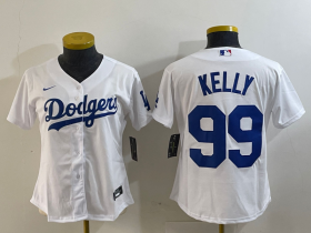 Cheap Women\'s Los Angeles Dodgers #99 Joe Kelly White Stitched Cool Base Nike Jersey