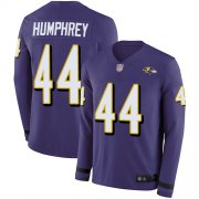 Wholesale Cheap Nike Ravens #44 Marlon Humphrey Purple Team Color Men's Stitched NFL Limited Therma Long Sleeve Jersey