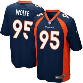 Wholesale Cheap Nike Broncos #95 Derek Wolfe Blue Alternate Youth Stitched NFL New Elite Jersey