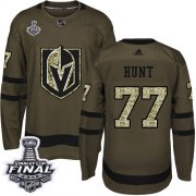 Wholesale Cheap Adidas Golden Knights #77 Brad Hunt Green Salute to Service 2018 Stanley Cup Final Stitched Youth NHL Jersey