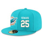 Wholesale Cheap Miami Dolphins #25 Xavien Howard Snapback Cap NFL Player Aqua Green with White Number Stitched Hat