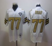 Wholesale Cheap Mitchell And Ness Saints #77 Willie Roaf White Stitched NFL Jersey
