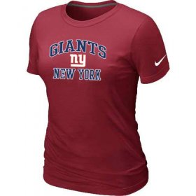 Wholesale Cheap Women\'s Nike New York Giants Heart & Soul NFL T-Shirt Red