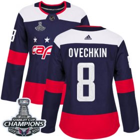 Wholesale Cheap Adidas Capitals #8 Alex Ovechkin Navy Authentic 2018 Stadium Series Stanley Cup Final Champions Women\'s Stitched NHL Jersey