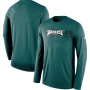 Wholesale Cheap Philadelphia Eagles Nike Sideline Seismic Legend Long Sleeve T-Shirt Green