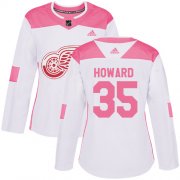 Wholesale Cheap Adidas Red Wings #35 Jimmy Howard White/Pink Authentic Fashion Women's Stitched NHL Jersey