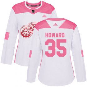 Wholesale Cheap Adidas Red Wings #35 Jimmy Howard White/Pink Authentic Fashion Women\'s Stitched NHL Jersey