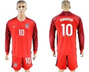 Wholesale Cheap USA #10 Donovan Away Long Sleeves Soccer Country Jersey