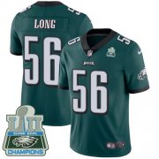 Wholesale Cheap Nike Eagles #56 Chris Long Midnight Green Team Color Super Bowl LII Champions Men's Stitched NFL Vapor Untouchable Limited Jersey