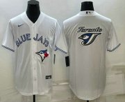 Cheap Men's Toronto Blue Jays Big Logo White Stitched MLB Cool Base Nike Jersey