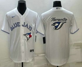 Cheap Men\'s Toronto Blue Jays Big Logo White Stitched MLB Cool Base Nike Jersey