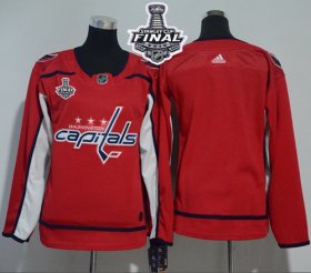 Wholesale Cheap Adidas Capitals Blank Red Home Authentic Stanley Cup Final Champions Women\'s Stitched NHL Jersey