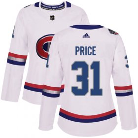 Wholesale Cheap Adidas Canadiens #31 Carey Price White Authentic 2017 100 Classic Women\'s Stitched NHL Jersey