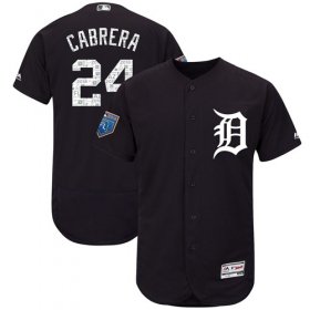 Wholesale Cheap Tigers #24 Miguel Cabrera Navy Blue 2018 Spring Training Authentic Flex Base Stitched MLB Jersey